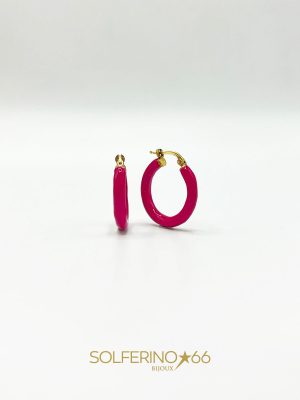 ORECCHINI MINI CON SMALTO FUCSIA