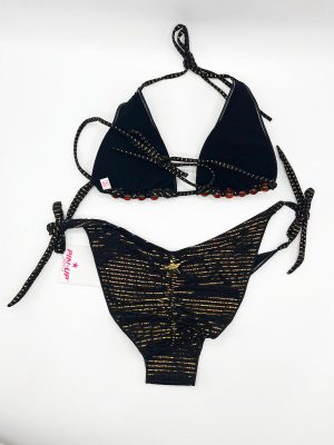 BIKINI TRIANGOLO IMBOTTITO PERLE BLACK - immagine 2