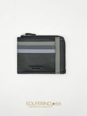PORTACARTE CON CERNIERA NERO/GRIGIO