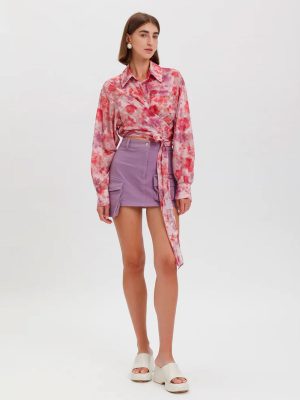 WEILI ZHENG MINI GONNA IN BULL VIOLET