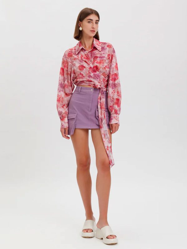 WEILI ZHENG MINI GONNA IN BULL VIOLET