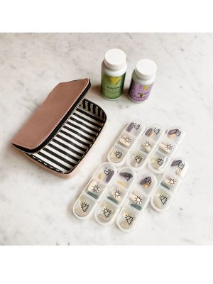LARGE PILL ORGANIZING CASE WITH WEEKLY INSERT PINK/BLUSH - immagine 5