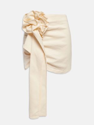 WEILI ZHENG MINI GONNA CON DETTAGLIO ROSA WHITE - immagine 4