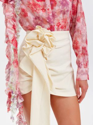 WEILI ZHENG MINI GONNA CON DETTAGLIO ROSA WHITE
