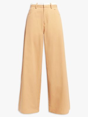 WEILI ZHENG PANTALONI WIDE LEG BEIGE - immagine 4