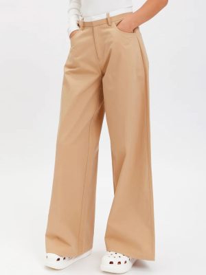 WEILI ZHENG PANTALONI WIDE LEG BEIGE