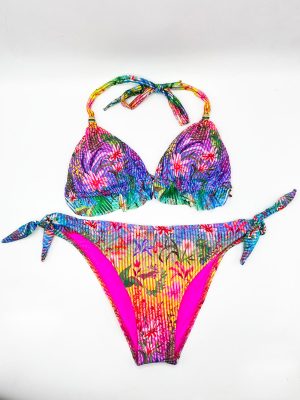 BIKINI TRIANGLE PADDED BRIEFS FLOWER RAINBOW - immagine 2