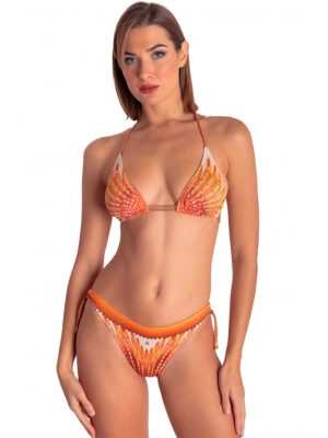 PIN UP BIKINI TRIANGOLO IMBOTTITO  BORCHIE WINGS ORANGE