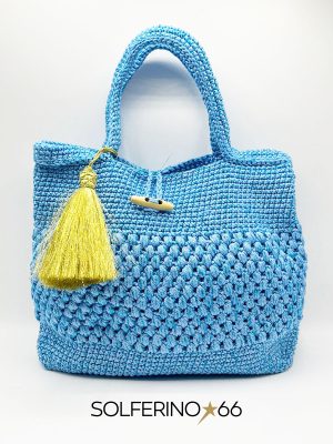 BORSA CROCHET AZZURRA