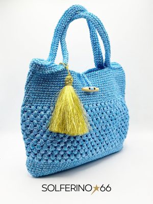 BORSA CROCHET AZZURRA - immagine 3