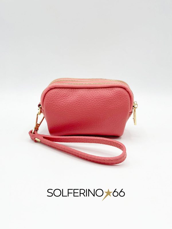 PORTAFOGLIO TRIPLA ZIP SALMONE