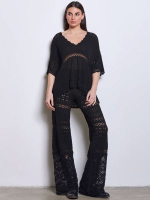 AKEP PANTALONE TRAFORATO BLACK