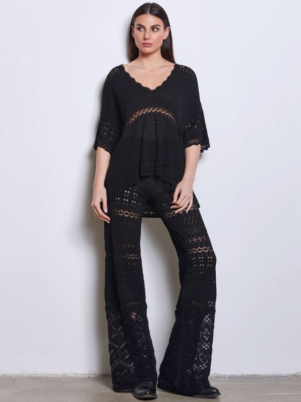 AKEP PANTALONE TRAFORATO BLACK