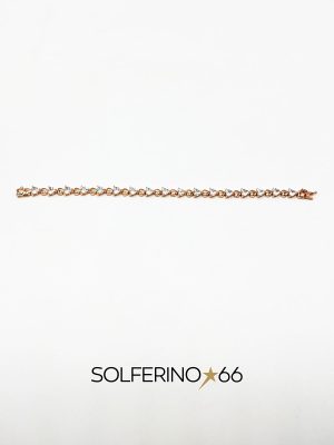 BRACCIALE ROSATO TENNIS CON CUORI DI ZIRCONI - immagine 2