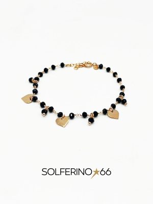 BRACCIALE ROSARIO CON CIONDOLI A CUORE PENDENTI