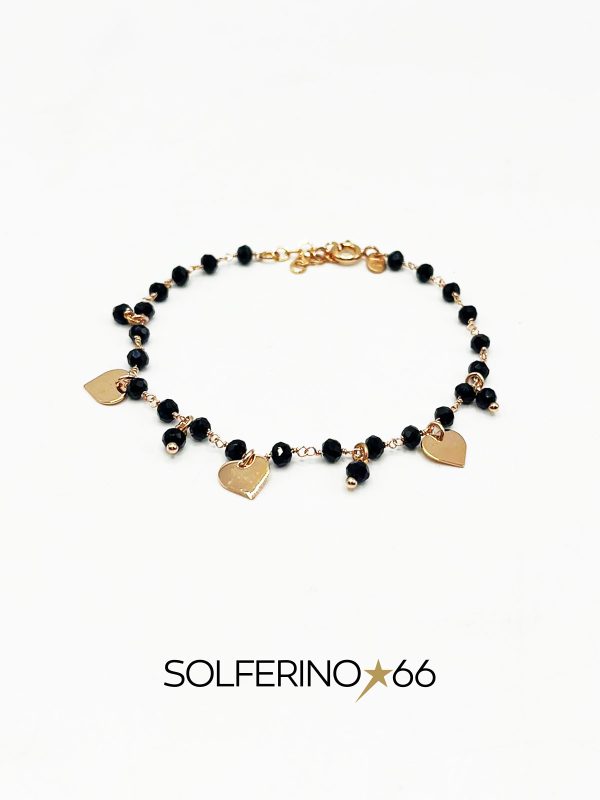 BRACCIALE ROSARIO CON CIONDOLI A CUORE PENDENTI