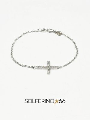 BRACCIALE ARGENTO CON CROCE PIATTA