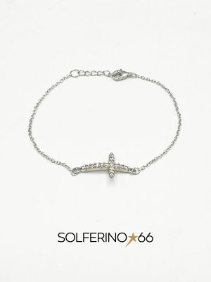 BRACCIALE ARGENTO CON CROCE DI ZIRCONI