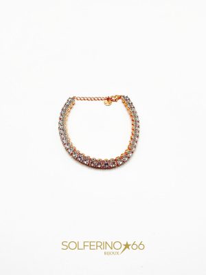 BRACCIALE ROSATO PICCOLO CON ZIRCONCINI OVALI