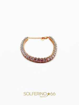 BRACCIALE ROSATO PICCOLO CON ZIRCONCINI OVALI - immagine 2