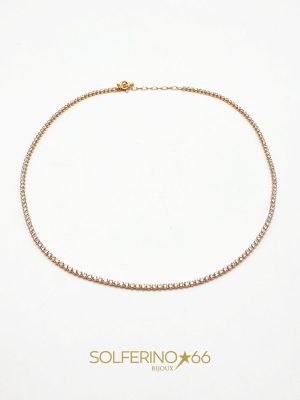 COLLANA GIROCOLLO ROSATA A TENNIS