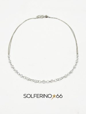 COLLANA ARGENTO CON MINI CRISTALLI TRASPARENTI