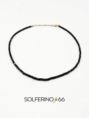 COLLANA ROSATA CON PIETRE NERE