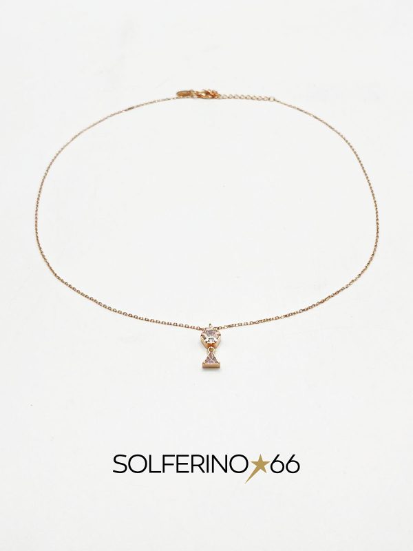 COLLANA CON ZIRCONI GEOMETRICI PENDENTI