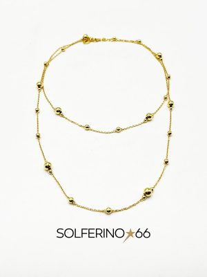 COLLANA DORATA LUNGA CON PALLINE - immagine 2