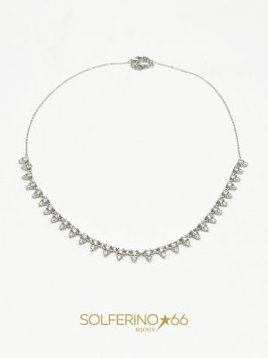 COLLANA ARGENTO CON ZIRCONI A PUNTA PENDENTI