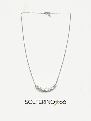 COLLANA ARGENTO CON ZIRCONI IN SCALA