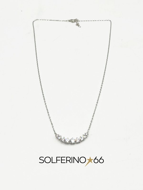 COLLANA ARGENTO CON ZIRCONI IN SCALA