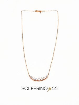 COLLANA ROSATA CON ZIRCONI IN SCALA