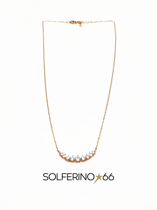 COLLANA ROSATA CON ZIRCONI IN SCALA