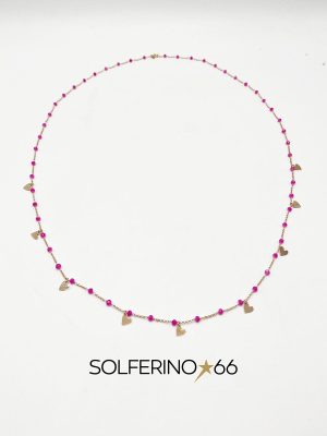 COLLANA LUNGA CON PIETRE FUCSIA