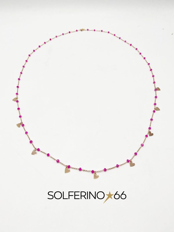 COLLANA LUNGA CON PIETRE FUCSIA