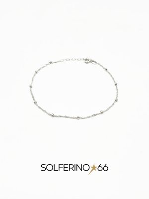 CAVIGLIERA ARGENTO MINI TORCHON CON PALLINE