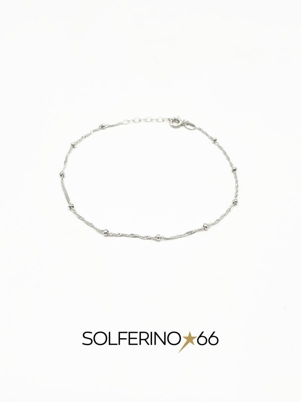 CAVIGLIERA ARGENTO MINI TORCHON CON PALLINE