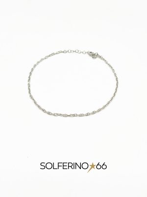 CAVIGLIERA ARGENTO INTRECCIATA A CATENINA