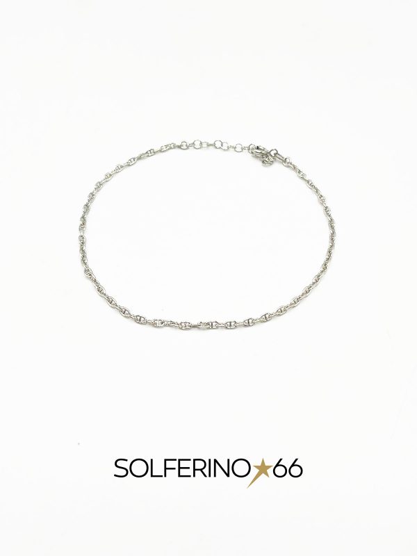 CAVIGLIERA ARGENTO INTRECCIATA A CATENINA
