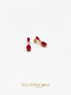ORECCHINI ROSATI CON ZIRCONI ROSA E FUCSIA