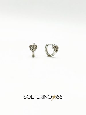 ORECCHINI ARGENTO A SEMICERCHIO CON MINI CUORE