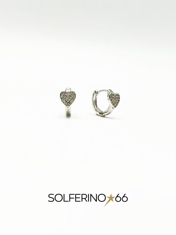 ORECCHINI ARGENTO A SEMICERCHIO CON MINI CUORE