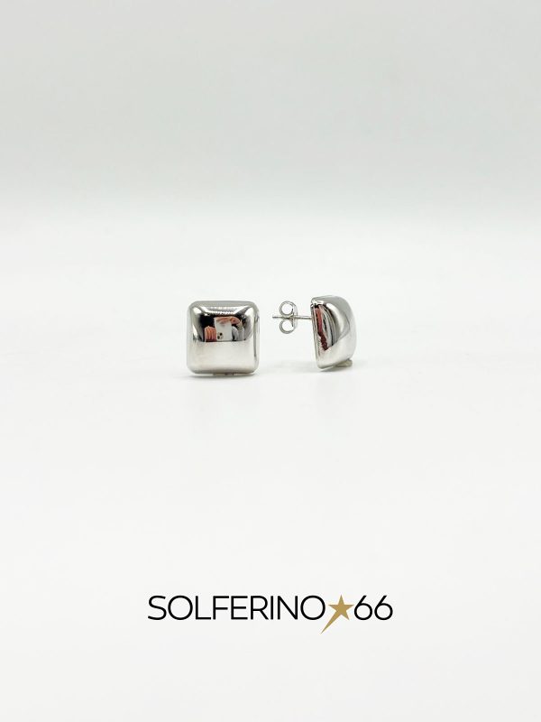 ORECCHINI QUADRATI ARGENTO