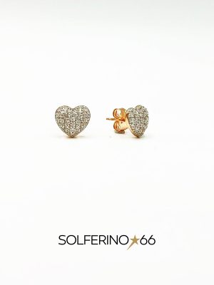 ORECCHINI ROSATI CON CUORE 3D DI ZIRCONI