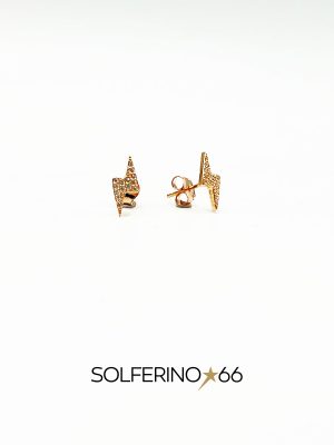 ORECCHINI ROSATI CON FULMINE DI ZIRCONI