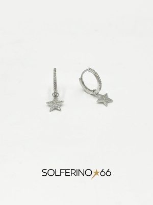 ORECCHINI ARGENTO MEDI CON STELLA PENDENTE