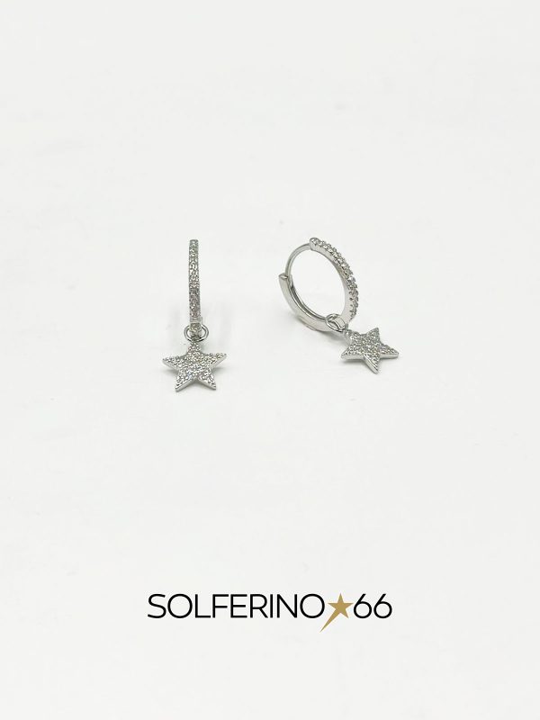 ORECCHINI ARGENTO MEDI CON STELLA PENDENTE