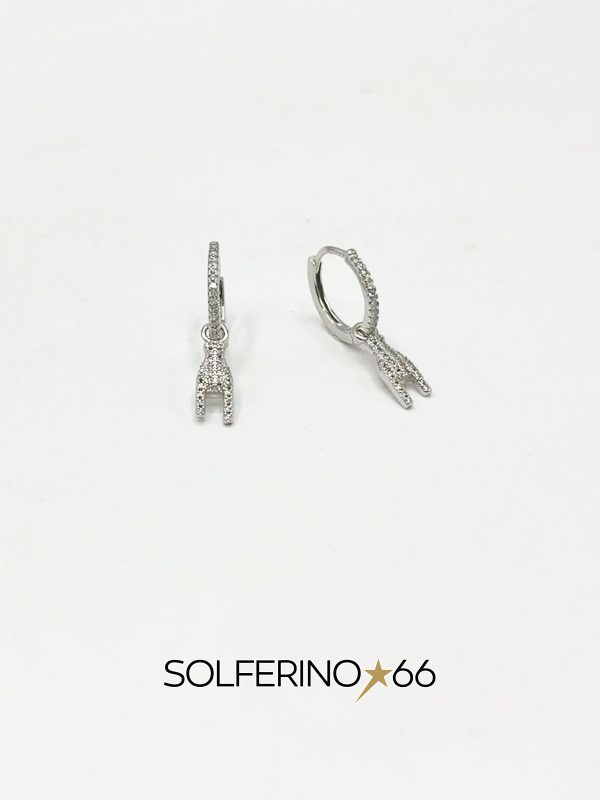 ORECCHINI ARGENTO CON CORNA PENDENTI