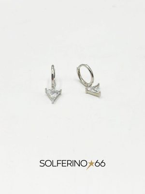 ORECCHINI ARGENTO CON ZIRCONE TRIANGOLO PENDENTE